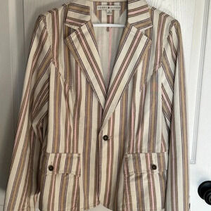 Vintage Tommy Hilfiger blazer/jacket, striped, size 10, 100% cotton, spring